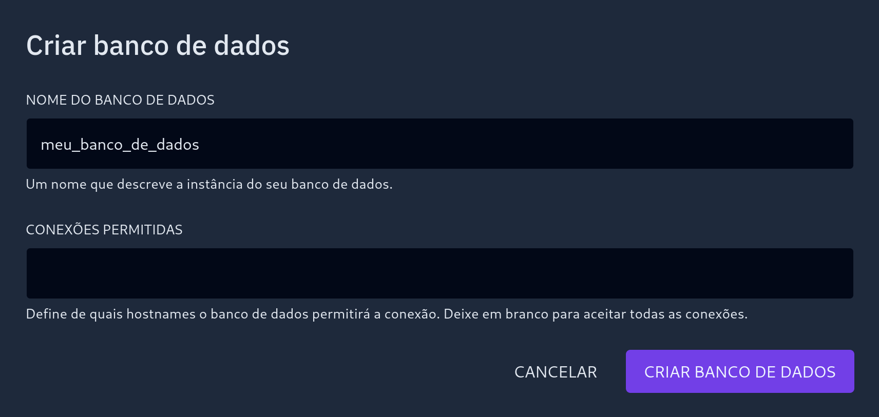 Criando um Banco de Dados