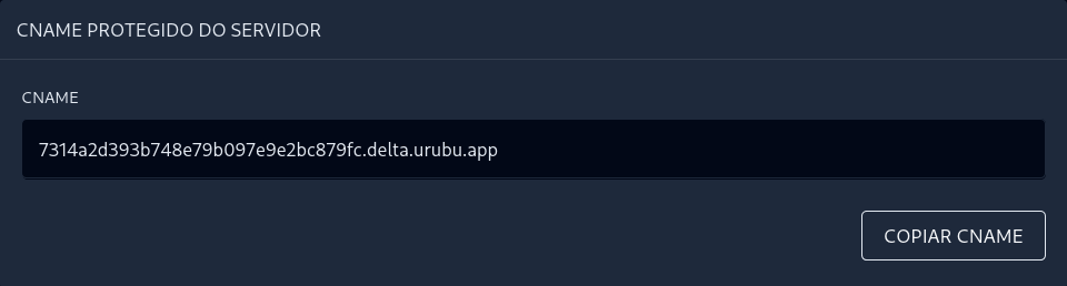 Copiando o CNAME protegido
